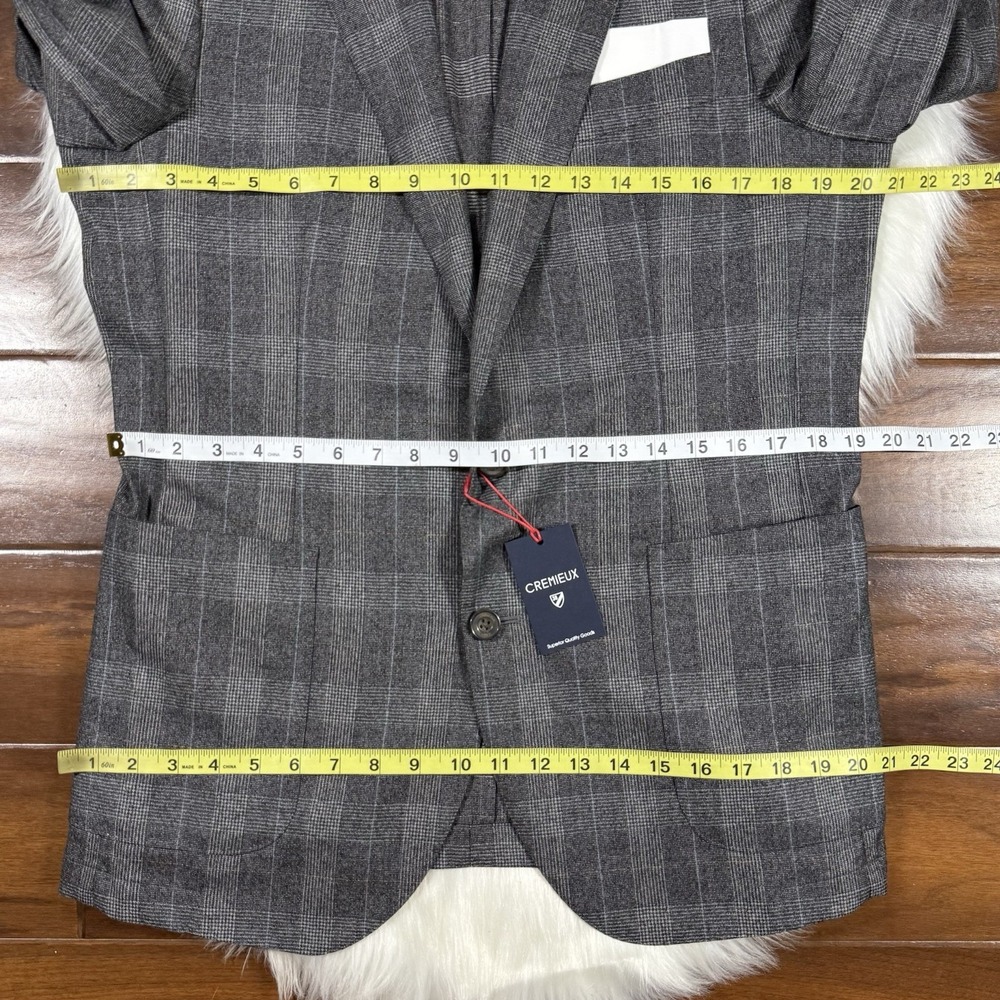 Cremieux Vitale Barberis Canonico‎ Size Medium Wool Woolen Flannel Blazer Jacket - Picture 5 of 12